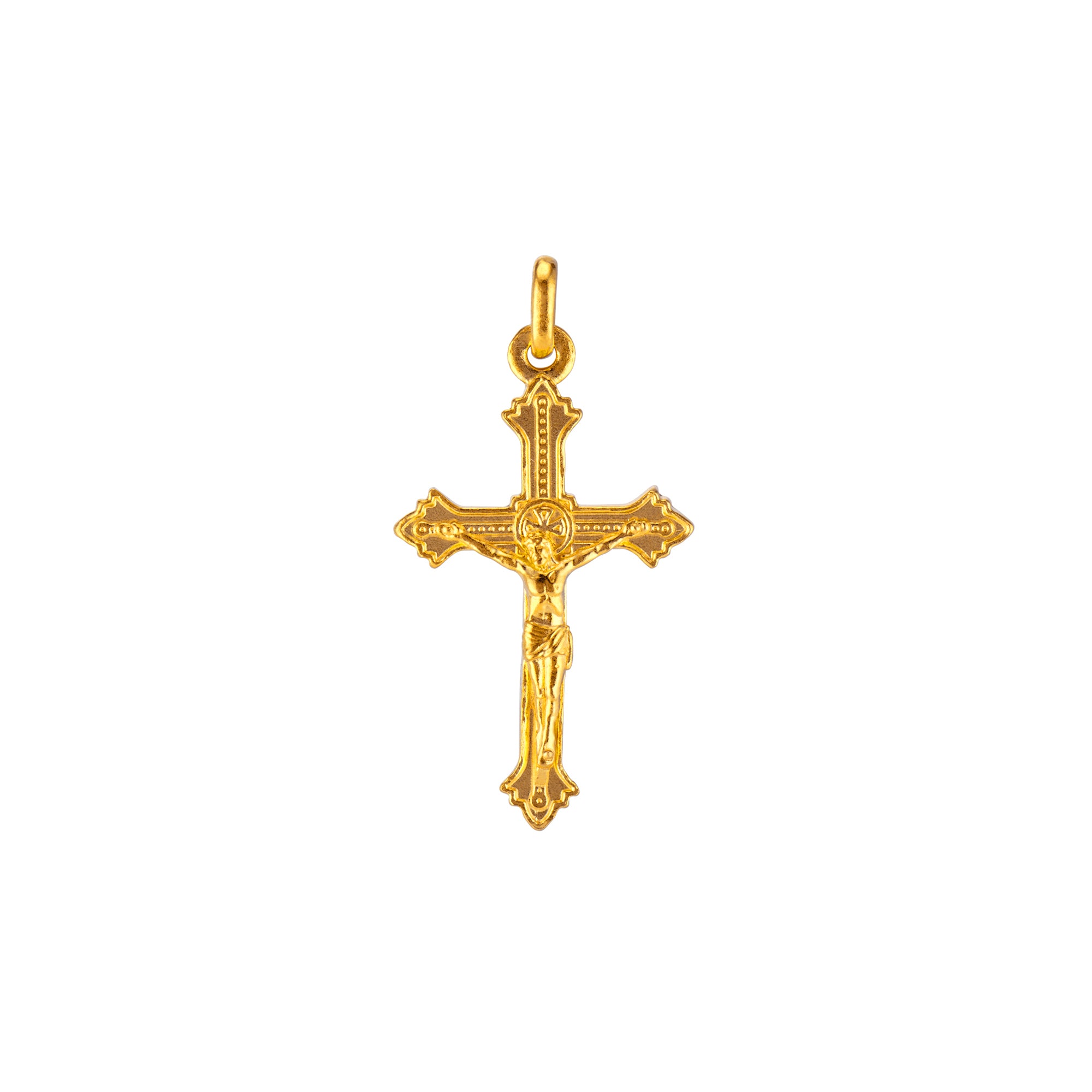 Peoples Jewellers Italian Gold Men's Crucifix Necklace Charm in 14K  Two-Tone Gold|Peoples Jewellers | Kingsway Mall